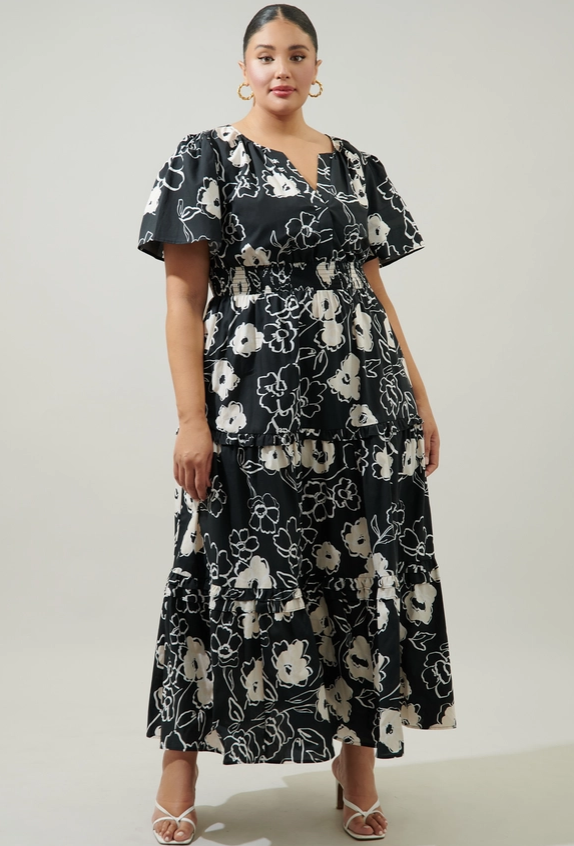 ciara maxi dress Ciara Printed Faille Dress